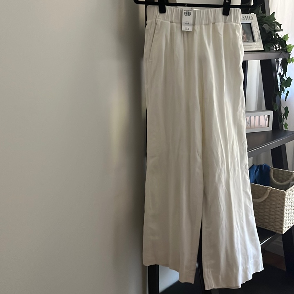 Womens wide leg linen pant size Small/short